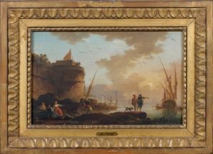 Pecheurs Dans Un Port Mediterraneen