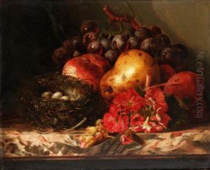 Still Life Of Fruit, Flower And A Birds Nest