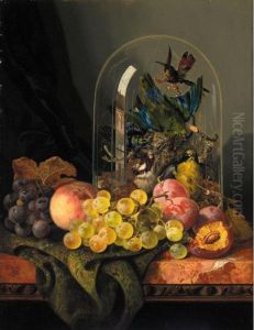 Still Life With Exotic Birds And Fruit