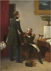 Nicolas I Visiting Adjutant General Sukhozanet by Adolphe Ladurner
