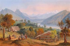 Landschaft Im Kantonschwyz Mit Dem Lauerzer See