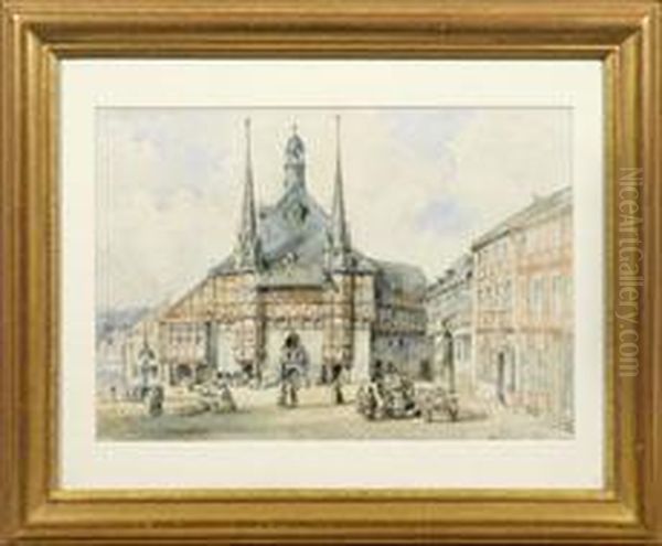 Ansicht Des Marktplatzes Von Wernigerode Mit Dem Rathaus - view 1