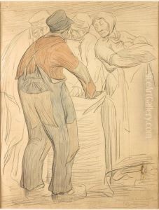 Etude Pour La Derniere Recolte by Eugene Laermans