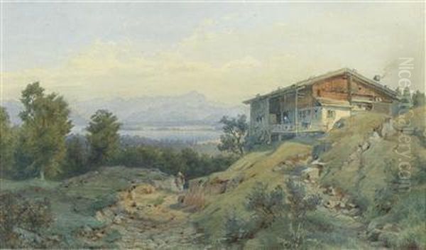 Landschaft Mit Bauernhaus Und See - view 1