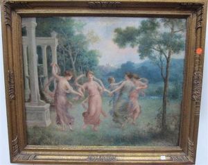 Dancing In A Landscape With A Classical Pavilion