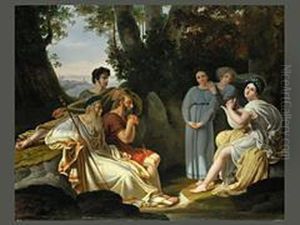 Sappho Singt Vor Dem Dichter Homer by Charles Nicolas R. Lafond