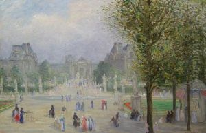 Le Jardin Des Tuileries by Emile Rene Lafont