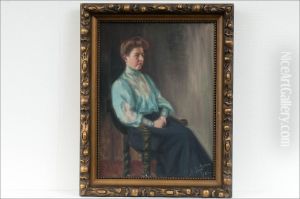 Naisen Muotokuva - Portratt Av En Dam. by Berndt Lagerstam