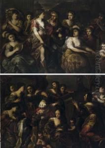Davide Con La Testa Di Golia; E Salomone Incensa Gli Idoli by Antonio Lagorio