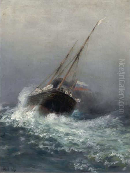 Steamship On High Seas - view 1