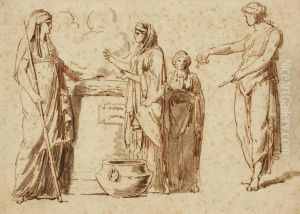 Scene Antique Avec Des Femmes Pres D'un Autel Scene Antique Avec Des Femmes Pres D'un Autel