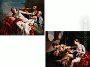 Josef Entzieht Sich Der Frau Des Potiphar by Louis Lagrenee