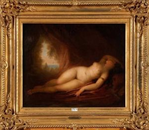 Jeune Fille Nue Endormie Dans Une Grotte