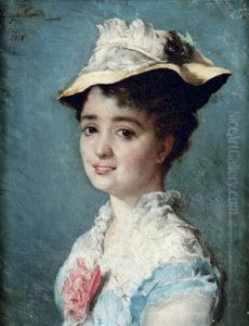Jeune Femme Au Chapeau by Laguillermie, Frederic Auguste