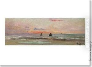 Marine Au Coucher De Soleil. by Raphael Lagye