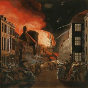 The Fire Of The Church Of Our Lady by Gerhard Ludwig Lahde