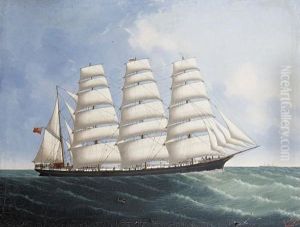 The Clipper Ship Lynton At Sea Off Calcutta