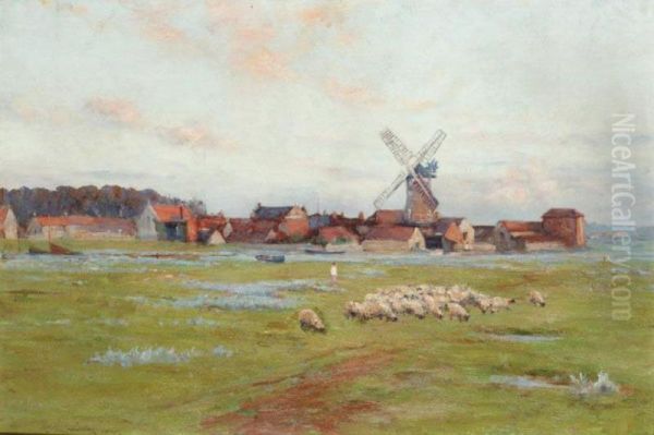 Sheep Grazing, Cley, Norfolk - view 1