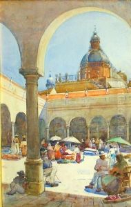 A Sunny Market Square by James Garden Laing