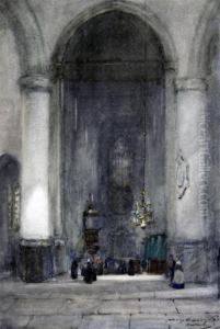 Interior Of The Cathedral At Haarlem