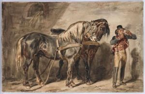 Cocher Fumant Sa Pipe by Francois-Hippolyte Lalaisse