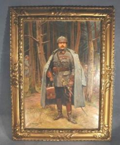 Portrait En Pied De Mr Le Conseiller Albanel En Tenue Militaire by Alphonse Lalauze