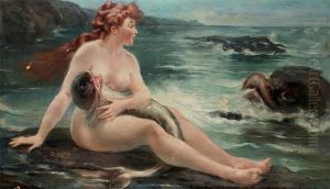 Nu Aux Dauphins Panneau