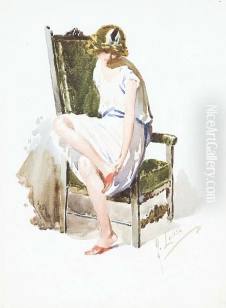 Giovane Donna Alla Poltrona - view 1