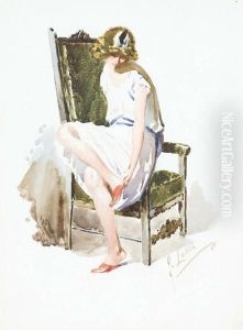 Giovane Donna Alla Poltrona