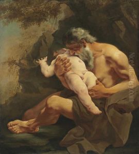 Saturn Devouring His Child by Giulia Lama