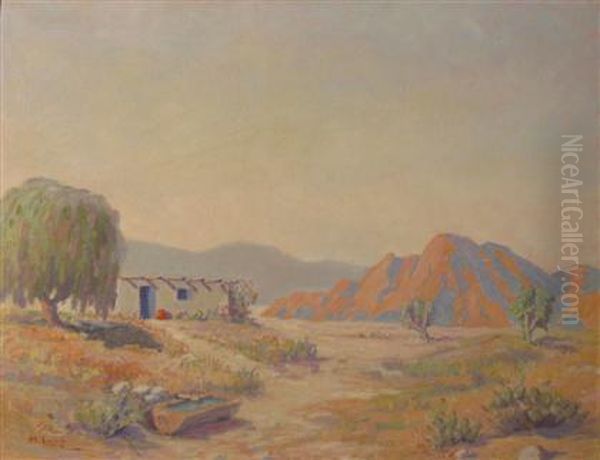 Desert Landscape With Adobe House - view 1