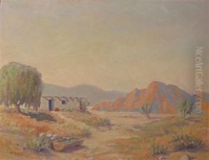 Desert Landscape With Adobe House