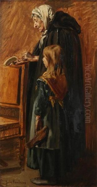 Old Woman With Young Girl, Begging - view 1