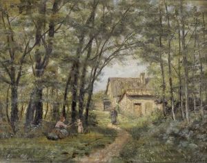 Bretonischer Bauernhof by Antoine Eugene Lambert