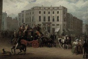 The Age Brighton Coach At The Bull And Mouth, Regent Circus,piccadilly