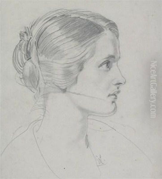 Study Of A Woman In Profile - view 1