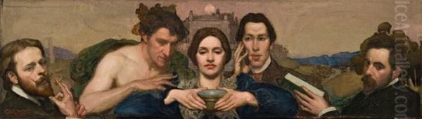 Self Portrait With Ambrose Patterson, Amy Lambert, And Hugh Ramsay - view 1