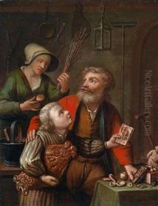 Eine Familienszene Mit Einem Kleinen Jungen