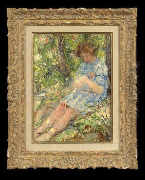 Mother And Child Sitting Under A Tree - view 1