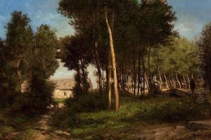 The Footpath Along The Houses by Emile Charles Lambinet