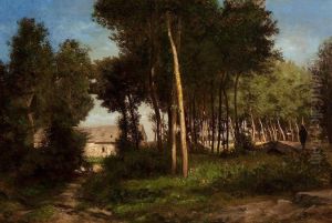 A Path Along Houses by Emile Charles Lambinet