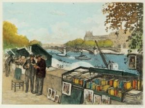 Paris, Le Quai Malaquais (bouquinistes) by William Adolphe Lambrecht