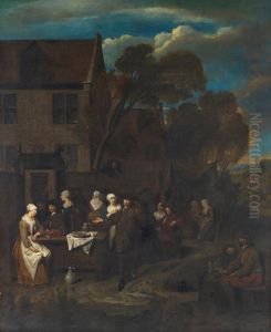 Wirtshausszene by Jan Baptist Lambrechts