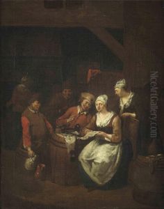 Interior Of A Tavern With Boors Carousing