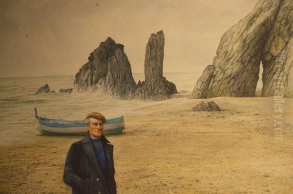 Man With A Boat On The Shore - view 1