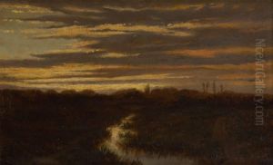 Crepuscule Sur Le Ruisseau by Jean-Pierre-Francois Lamoriniere