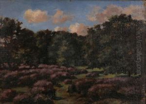 Heidelandschap Met Bomen by Jean-Pierre-Francois Lamoriniere