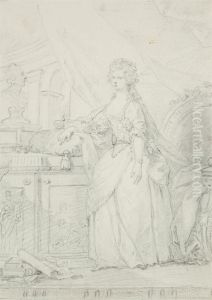 Study For A Full-length Portrait Of Empress Maria Feodorovna by Johann Baptist the Elder Lampi