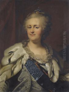Portrait Of Catherine The Great by Johann Baptist the Elder Lampi