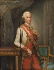 Portrait Of Emperor Leopold Ii by Johann Baptist the Elder Lampi